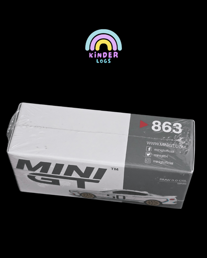 Mini GT BMW 3.0 CSL - White (Sealed Box) - Kinder Logs