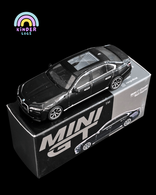 Mini GT BMW i7 xDrive60 - Black Sapphire (Open Box) - Kinder Logs