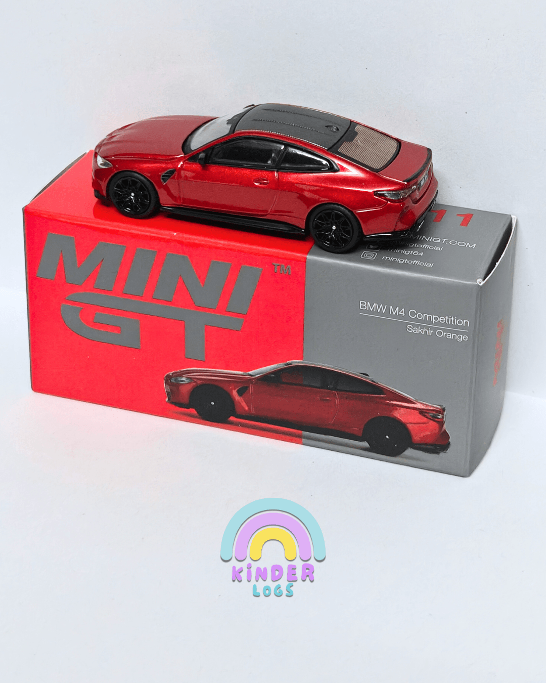 Mini GT BMW M4 Competition - Sakhir Orange (Open Box) - Kinder Logs