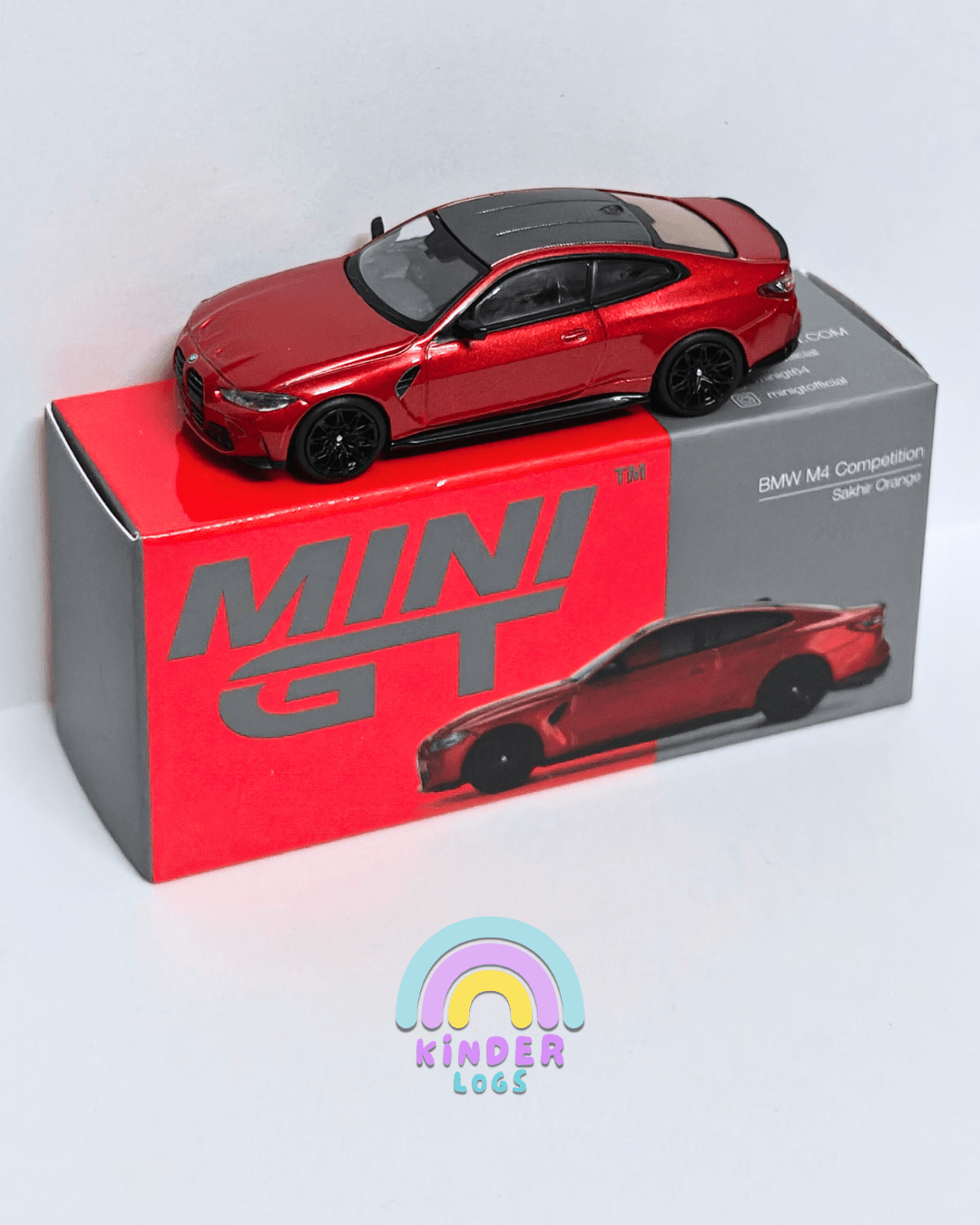 Mini GT BMW M4 Competition - Sakhir Orange (Open Box) - Kinder Logs