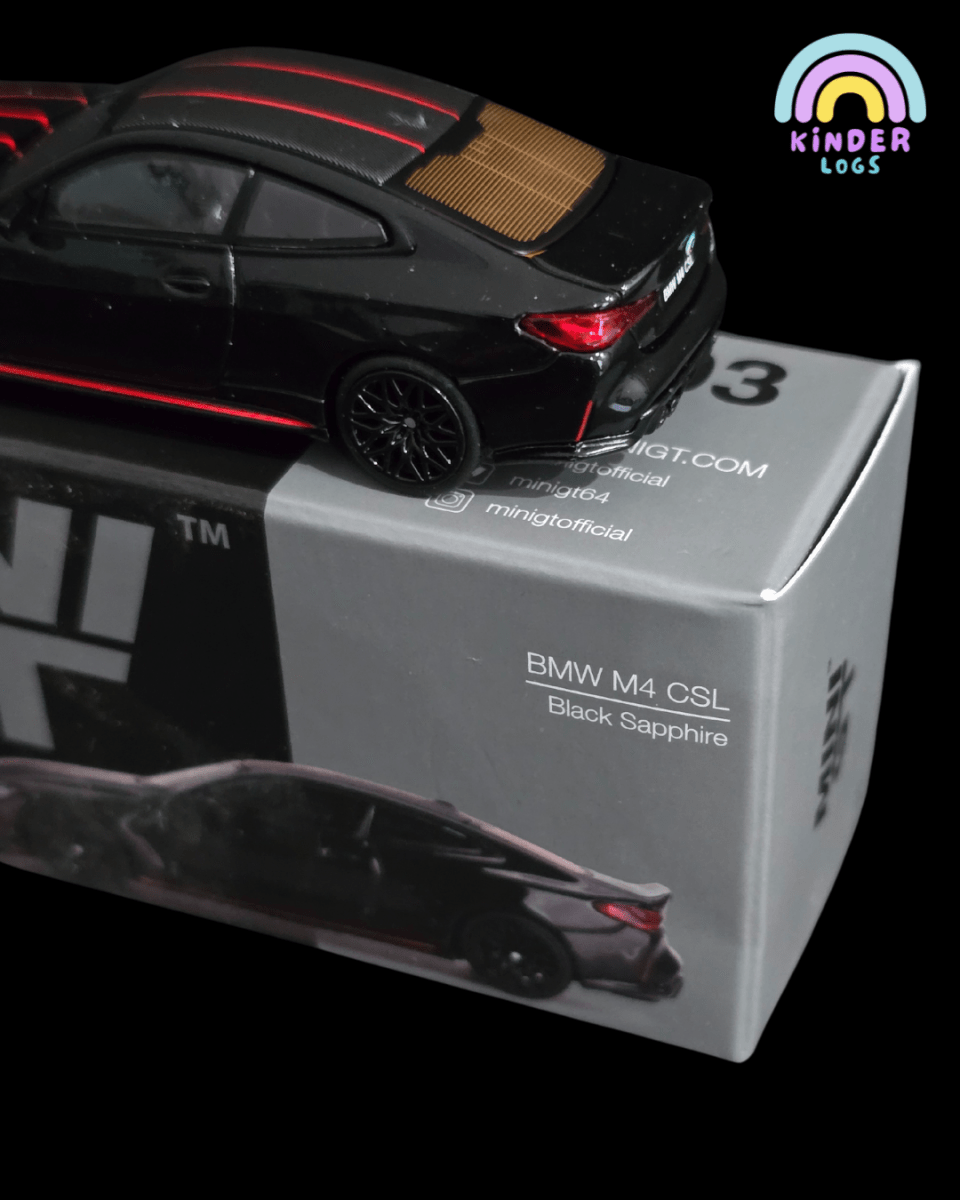 Mini GT BMW M4 CSL Black Sapphire (Open Box) - Kinder Logs