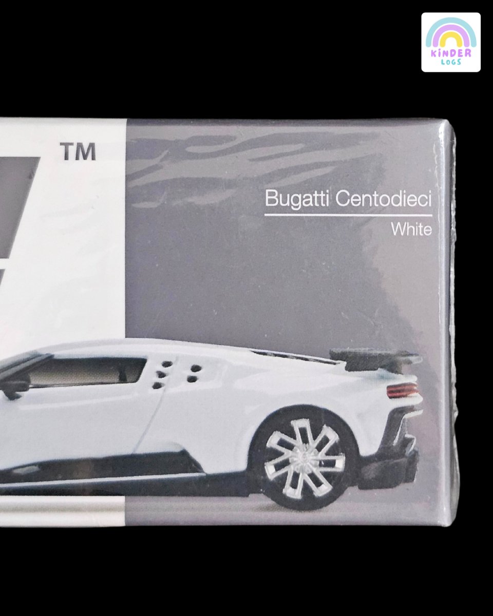 Mini GT Bugatti Centodieci Supercar (White) - Kinder Logs