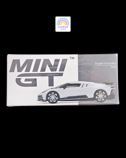 Mini GT Bugatti Centodieci Supercar (White) - Kinder Logs