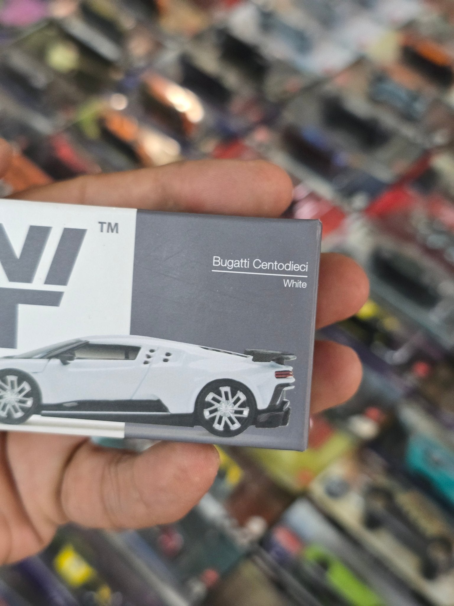 Mini GT Bugatti Centodieci (White) - Open Box - Kinder Logs