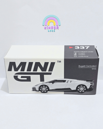 Mini GT Bugatti Centodieci (White) - Open Box - Kinder Logs