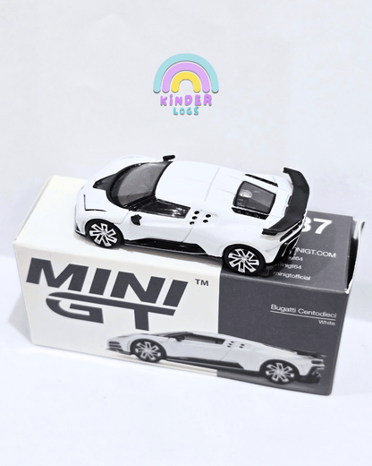 Mini GT Bugatti Centodieci (White) - Open Box - Kinder Logs