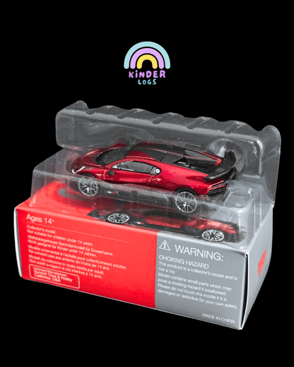 Mini GT Bugatti Divo - Red Metallic (Open Box) - Kinder Logs