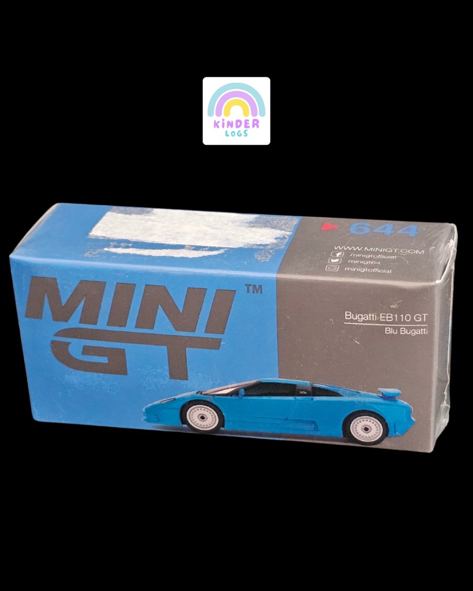 Mini GT Bugatti EB110 GT Blu Bugatti - Kinder Logs