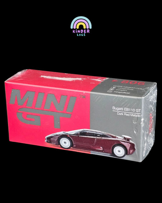 Mini GT Bugatti EB110 GT Dark Red Metallic - Kinder Logs