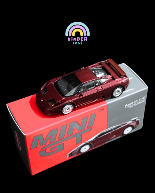 Mini GT Bugatti EB110 GT - Dark Red (Open Box) - Kinder Logs