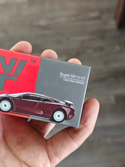 Mini GT Bugatti EB110 GT - Dark Red (Open Box) - Kinder Logs