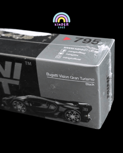 Mini GT Bugatti Vision Gran Turismo - Black (Sealed Box) - Kinder Logs