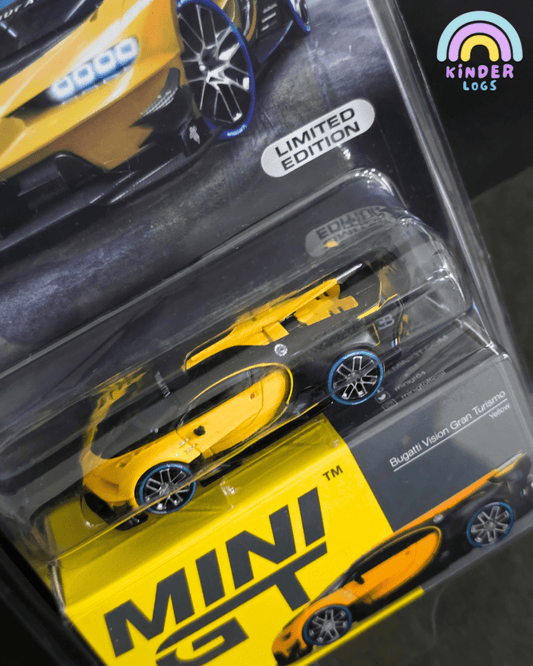 Mini GT Bugatti Vision Gran Turismo - Yellow - Mijo Exclusives - Kinder Logs