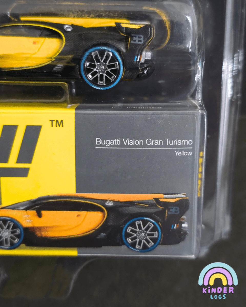 Mini GT Bugatti Vision Gran Turismo - Yellow - Mijo Exclusives - Kinder Logs