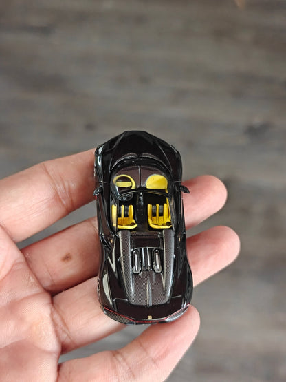 Mini GT Bugatti W16 Mistral - Black (Open Box) - Kinder Logs