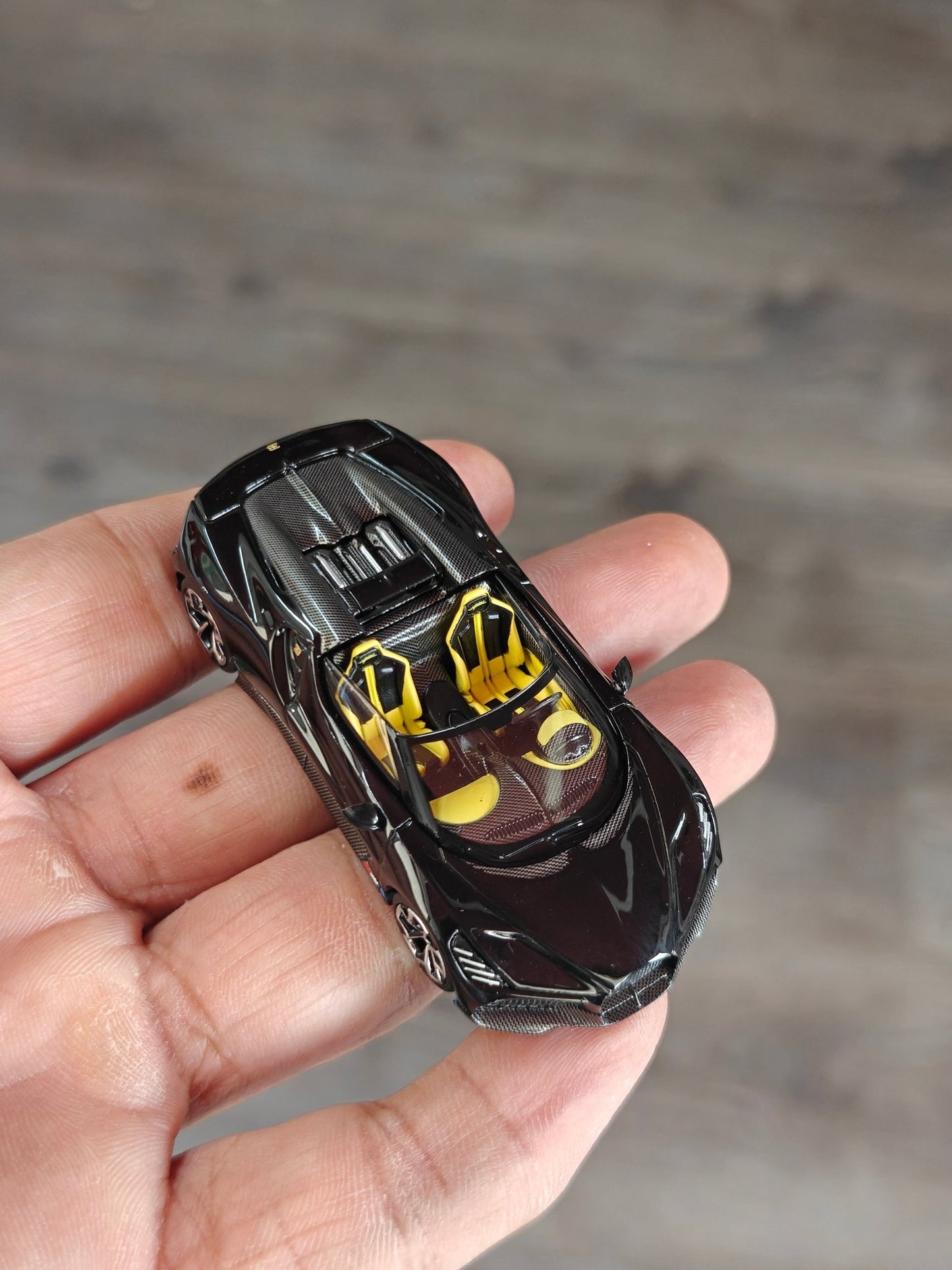 Mini GT Bugatti W16 Mistral - Black (Open Box) - Kinder Logs