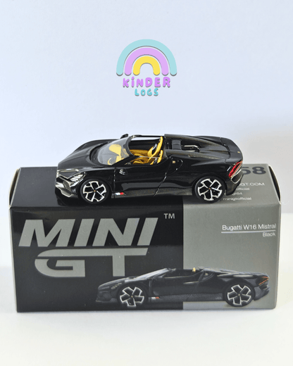 Mini GT Bugatti W16 Mistral - Black (Open Box) - Kinder Logs