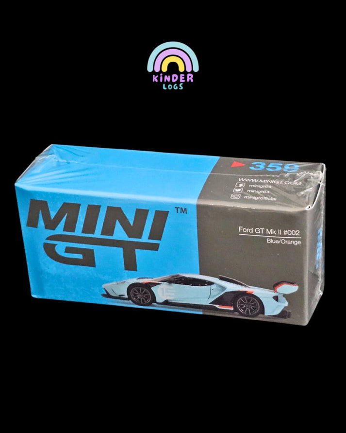 Mini GT Ford GT MK II #002 (Blue/Orange) - Sealed Box - Kinder Logs India