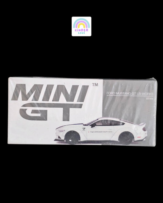 Mini GT Ford Mustang GT LB - Works - White (Liberty Walk) - Kinder Logs