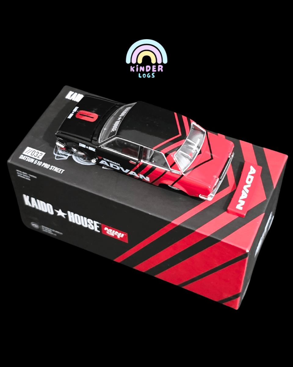 Mini GT Kaido Datsun 510 Pro Street Advan 032 - Broken Spoiler (Open Box) - Kinder Logs