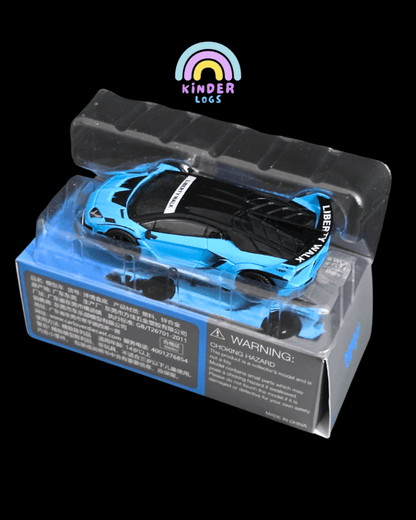 Mini GT Lamborghini Aventador GT EVO LB - Silhouette Works - Baby Blue (Open Box) - Kinder Logs