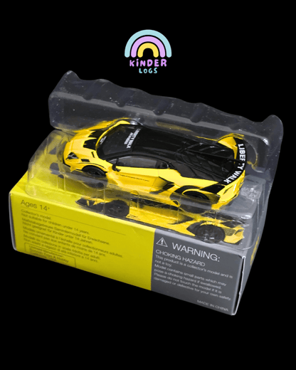 Mini GT Lamborghini Aventador GT EVO LB - Silhouette Works - Yellow (Open Box) - Kinder Logs