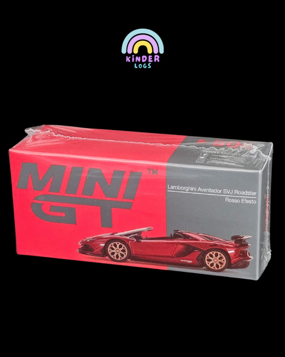 Mini GT Lamborghini Aventador SVJ Roadster - Rosso Efesto - Kinder Logs