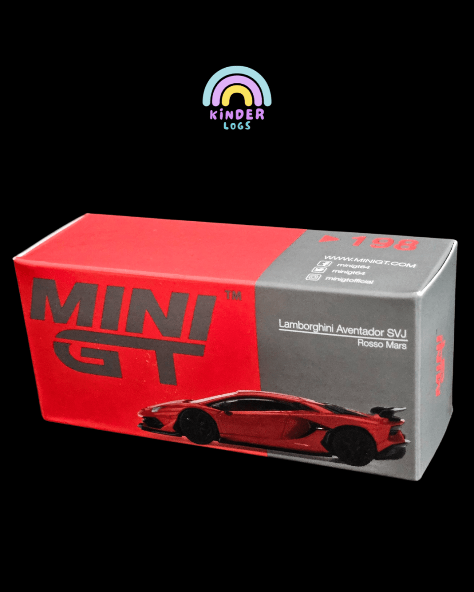 Mini GT Lamborghini Aventador SVJ (Rosso Mars) - Kinder Logs