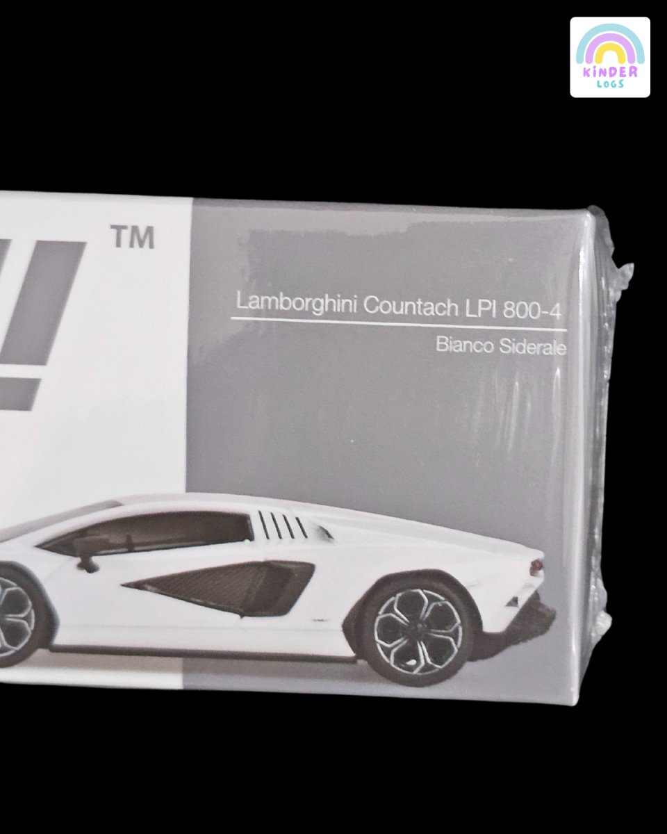 Mini GT Lamborghini Countach LPI 800 - 4 Bianco Siderale - Kinder Logs