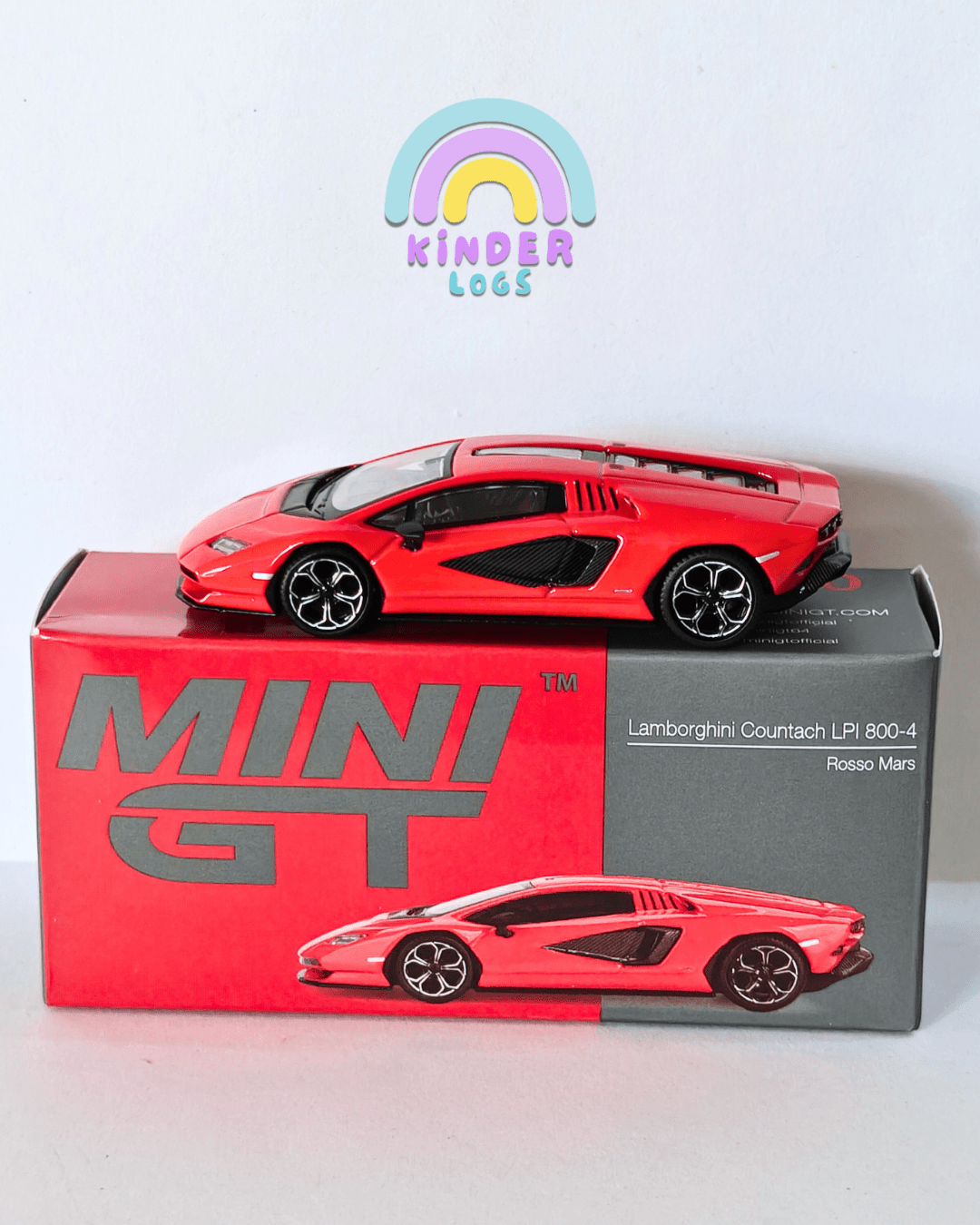 Mini GT Lamborghini Countach LPI 800 - 4 - Mijo Exclusives (Red) - Kinder Logs
