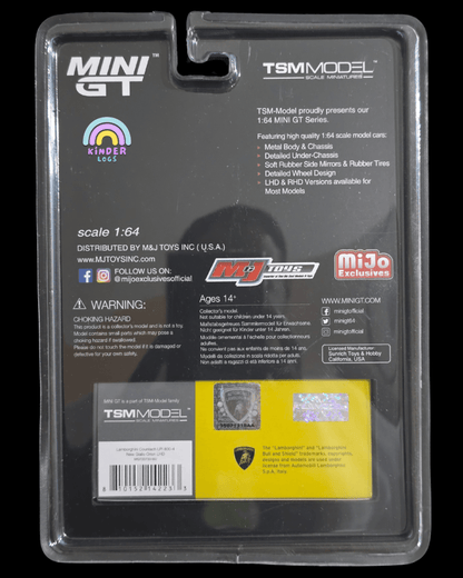 Mini GT Lamborghini Countach LPI 800 - 4 - New Giallio Orion - Mijo Exclusives - Kinder Logs