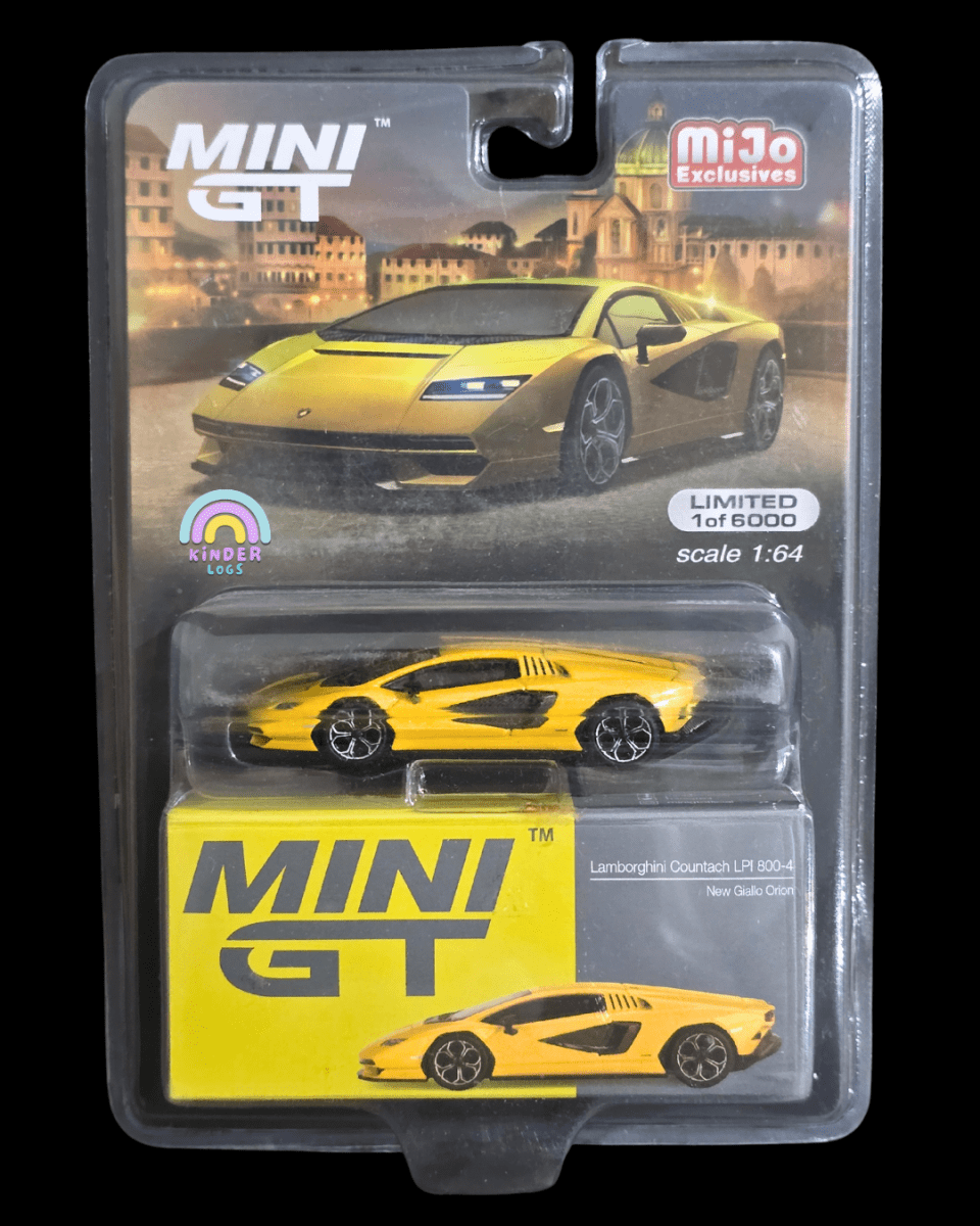 Mini GT Lamborghini Countach LPI 800 - 4 - New Giallio Orion - Mijo Exclusives - Kinder Logs