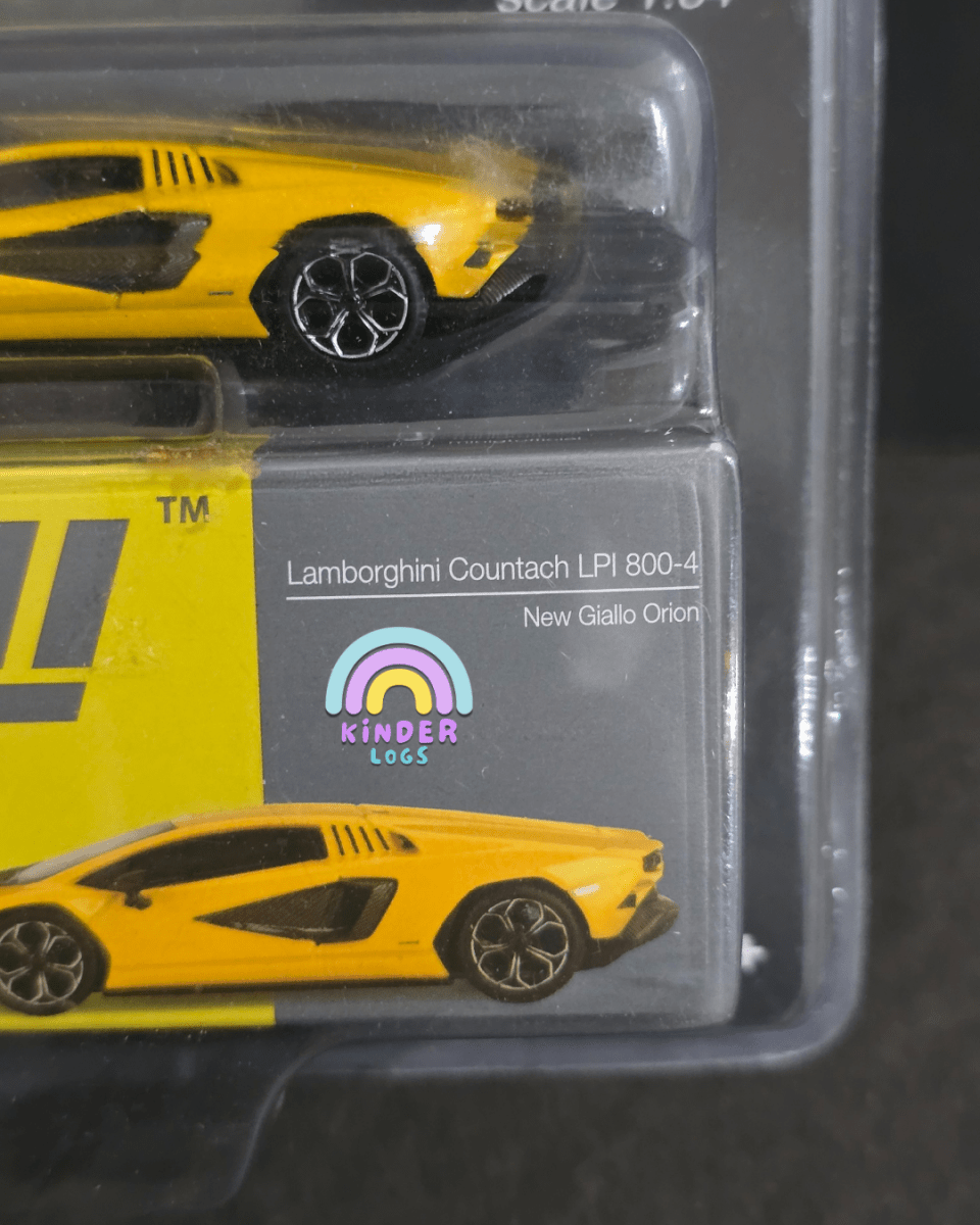 Mini GT Lamborghini Countach LPI 800 - 4 - New Giallio Orion - Mijo Exclusives - Kinder Logs