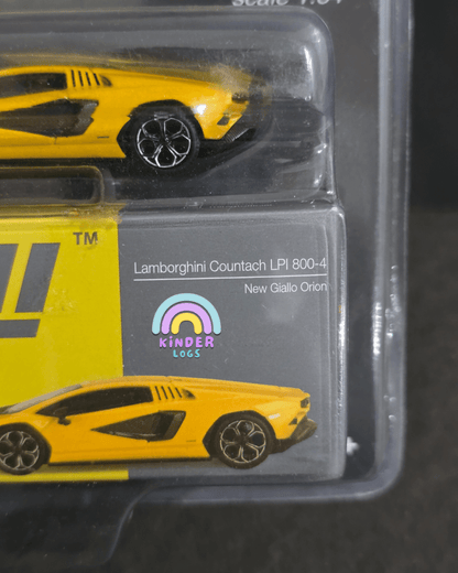 Mini GT Lamborghini Countach LPI 800 - 4 - New Giallio Orion - Mijo Exclusives - Kinder Logs