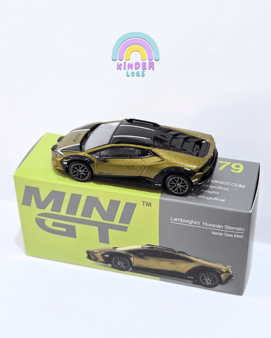 Mini GT Lamborghini Huracan Sterrato - Verde Gea Matt (Open Box) - Kinder Logs