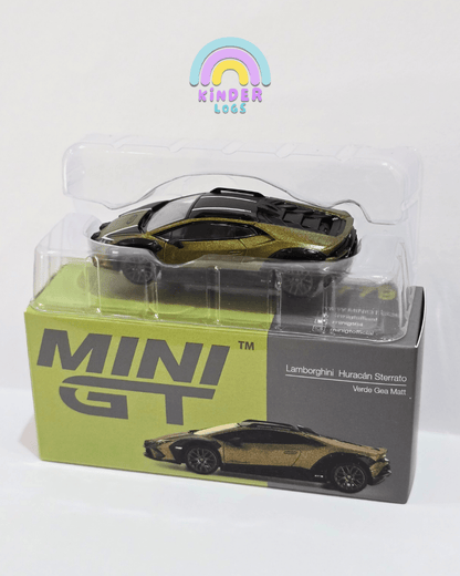 Mini GT Lamborghini Huracan Sterrato - Verde Gea Matt (Open Box) - Kinder Logs