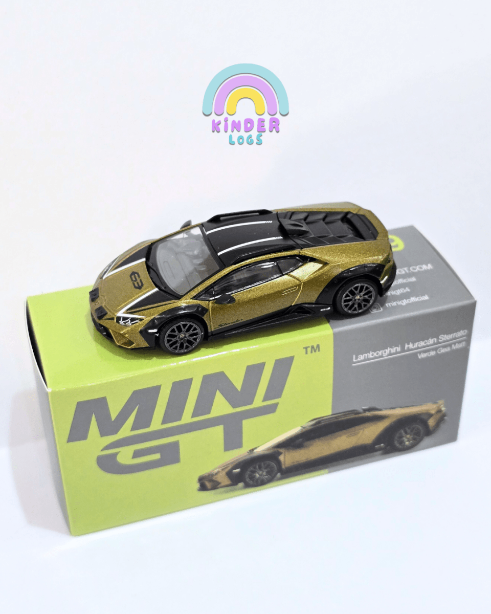 Mini GT Lamborghini Huracan Sterrato - Verde Gea Matt (Open Box) - Kinder Logs