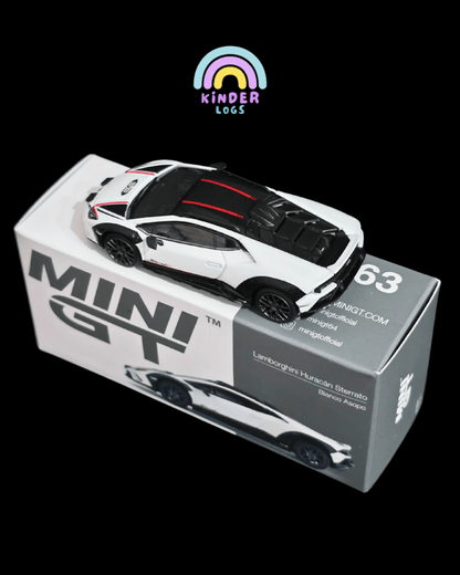 Mini GT Lamborghini Huracan Sterrato - White (Open Box) - Kinder Logs