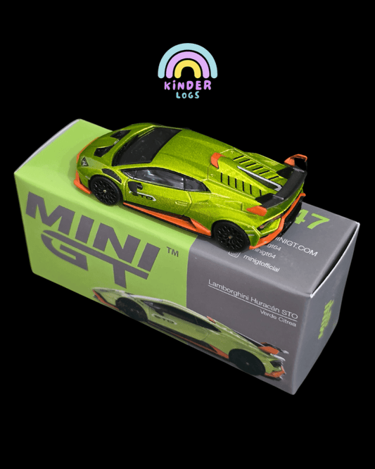 Mini GT Lamborghini Huracan STO - Verde Citrea (Open Box) - Kinder Logs