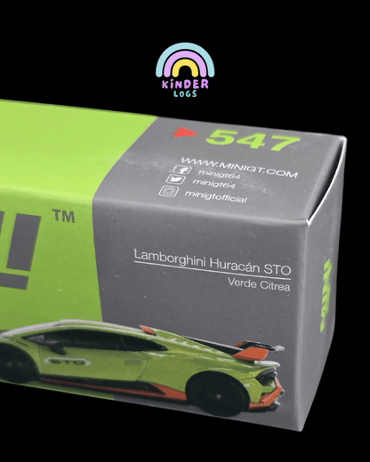 Mini GT Lamborghini Huracan STO - Verde Citrea (Open Box) - Kinder Logs