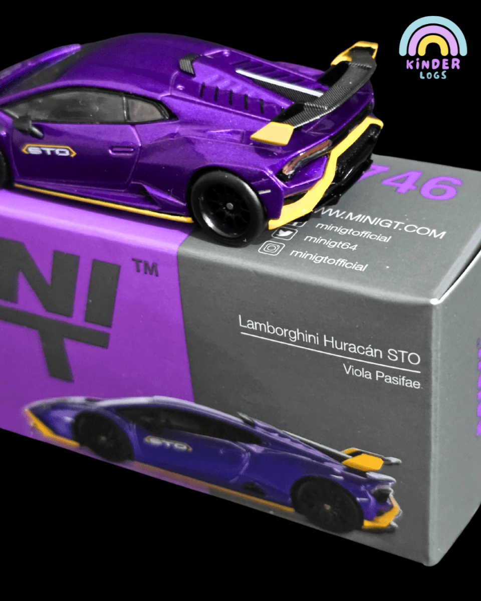 Mini GT Lamborghini Huracán STO Viola Pasifae (Open Box) - Kinder Logs