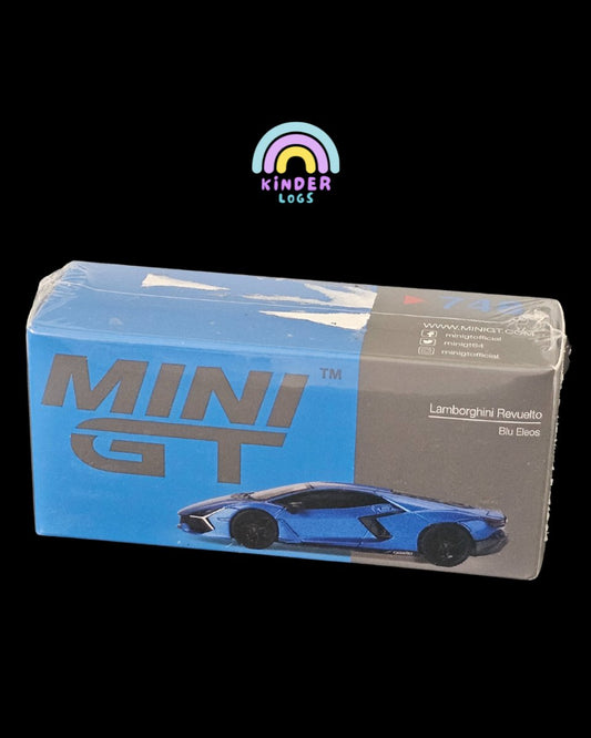 Mini GT Lamborghini Revuelto - Blu Eleos - Kinder Logs