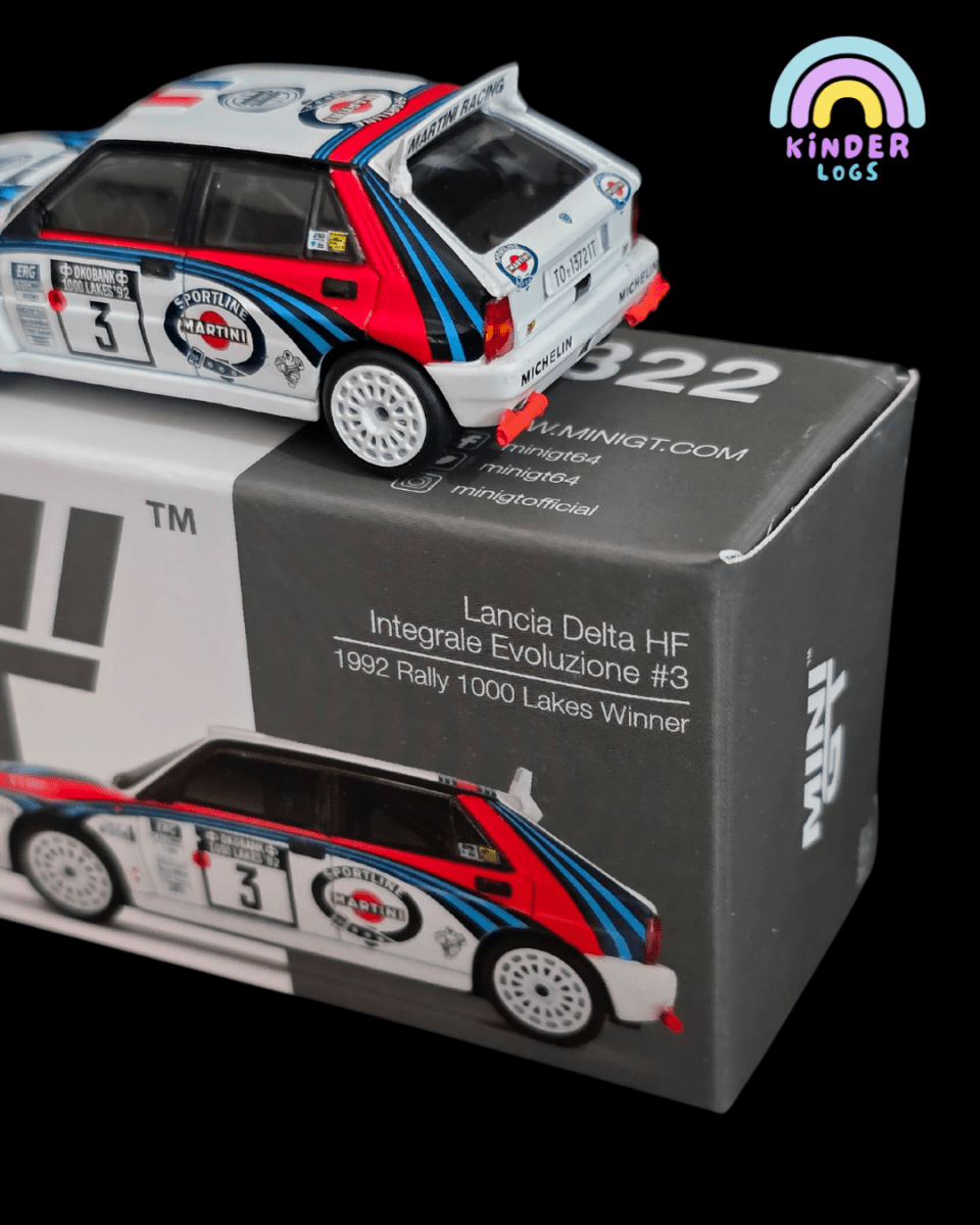 Mini GT Lancia Delta HF - Integrale Evoluzione #3 (Open Box) - Kinder Logs