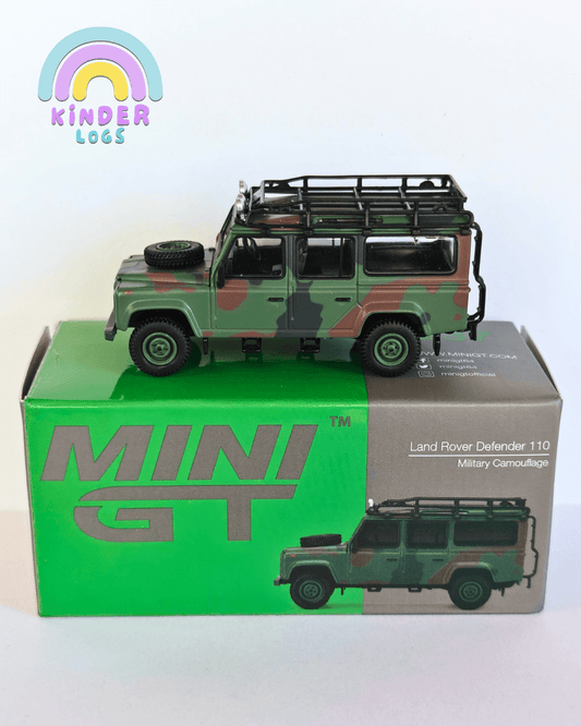 Mini GT Land Rover Defender 110 - Military Camouflage (Open Box) - Kinder Logs