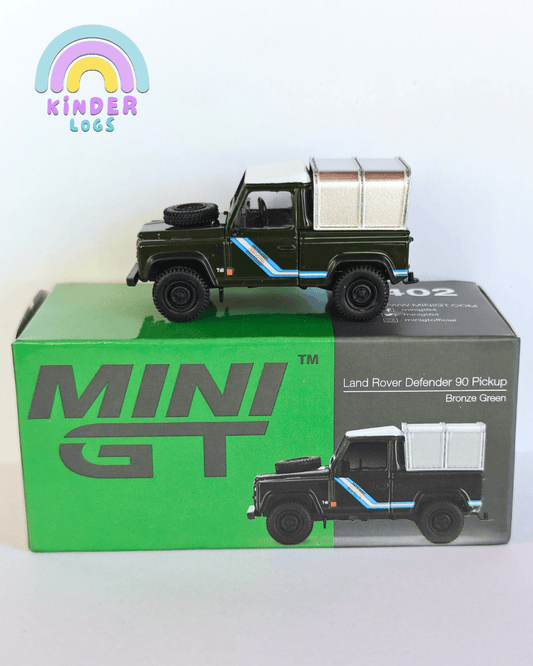 Mini GT Land Rover Defender 90 Pickup - Bronze Green (Open Box) - Kinder Logs