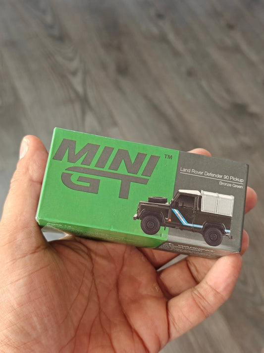 Mini GT Land Rover Defender 90 Pickup - Bronze Green (Open Box) - Kinder Logs