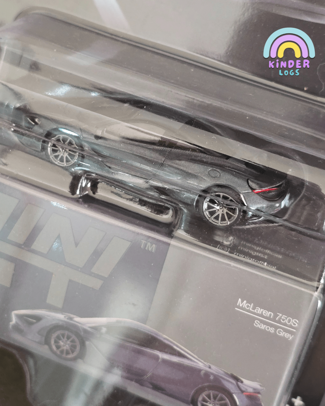Mini GT McLaren 750S - Saros Grey (Blister Pack) - Kinder Logs
