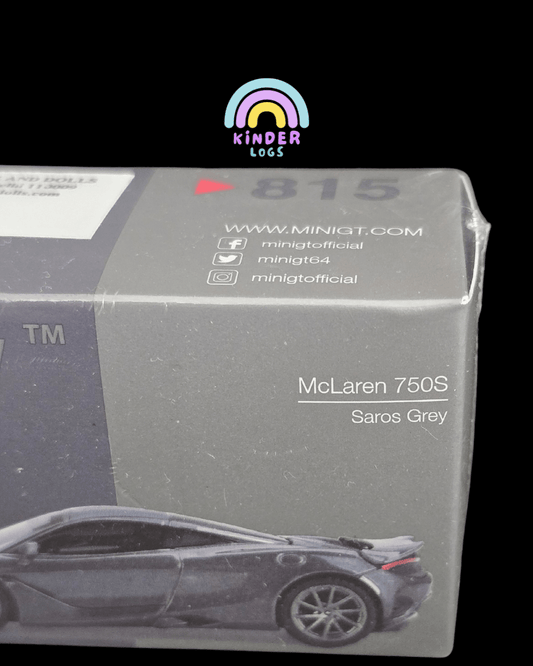 Mini GT McLaren 750S - Saros Grey (Sealed Box) - Kinder Logs
