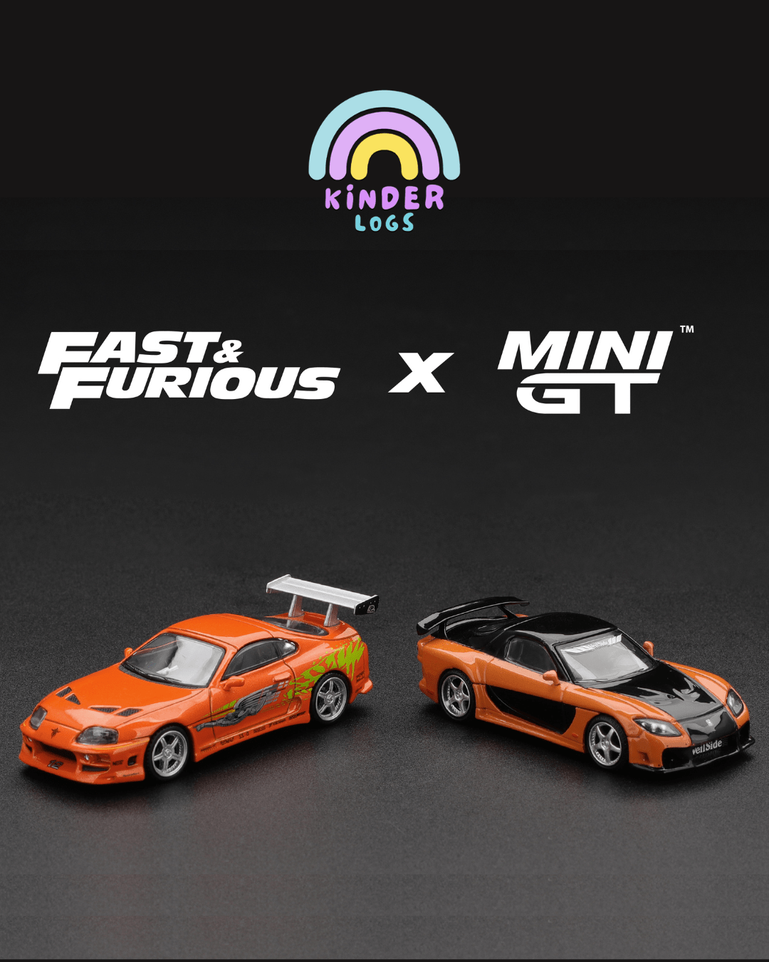 MINI GT 'MDX 2026 Exclusive' Fast & Furious Toyota Supra & Mazda RX-7 - Kinder Logs