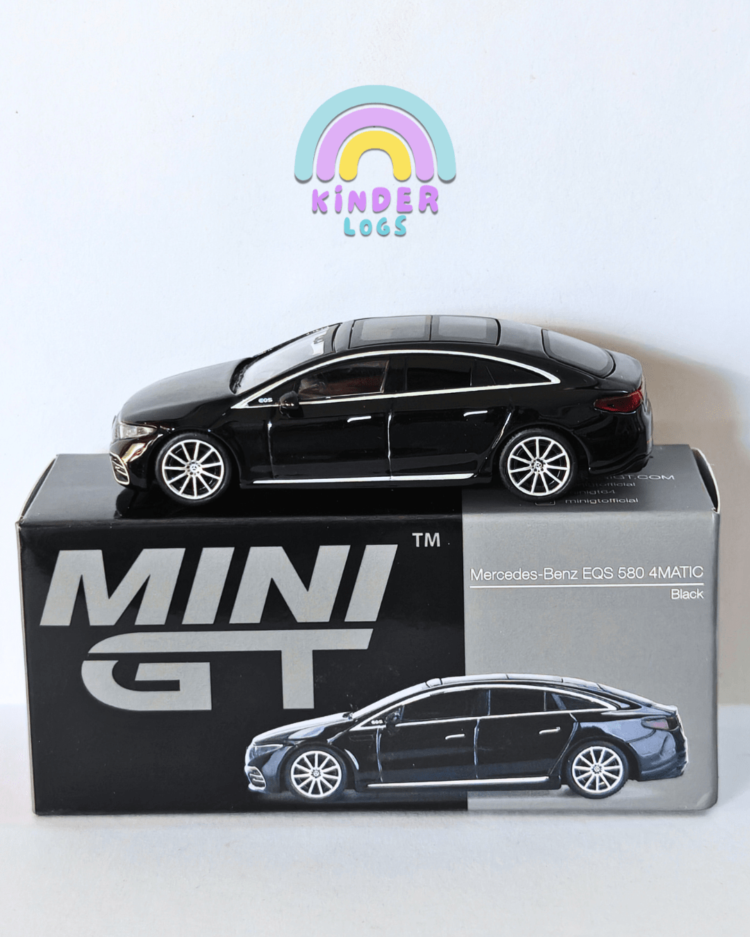 Mini GT Mercedes - Benz EQS 580 4MATIC - Mijo Exclusives (Black) - Kinder Logs